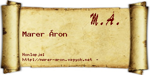 Marer Áron névjegykártya